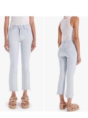 Mother The Insider Crop Step Fray in Sexico Mexico Light Wash Size 25